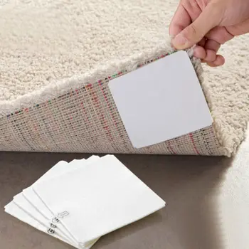 

4Pcs Non-woven Adhesive Anti-slip Carpet Gripper Double-sided Mat Sticker Floor Tape Home Bathroom Toilet Floor Accessories