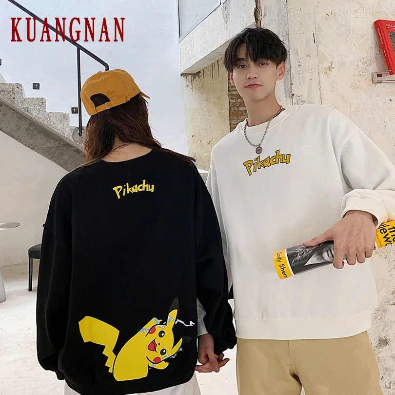 KUANGNAN Аниме Толстовка с Пикачу мужская Японская уличная одежда Harajuku толстовки для мужчин хип-хоп Мужская толстовка 5XL осень Новинка