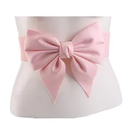 Korean Belt with Big Bow Waist Band Corset Accessories Elastic Waistband for Dress Women Navy Blue Red Black Wide