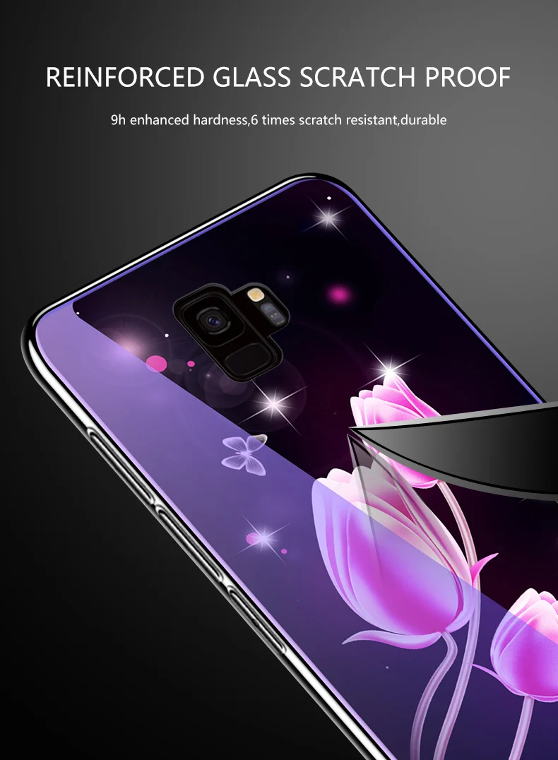 Чехол из закаленного стекла для телефона для samsung Galaxy S8 S9 S10 Galaxy Note10 9 Galaxy A70 A50 чехол s Покрытие синий светильник роскошный чехол