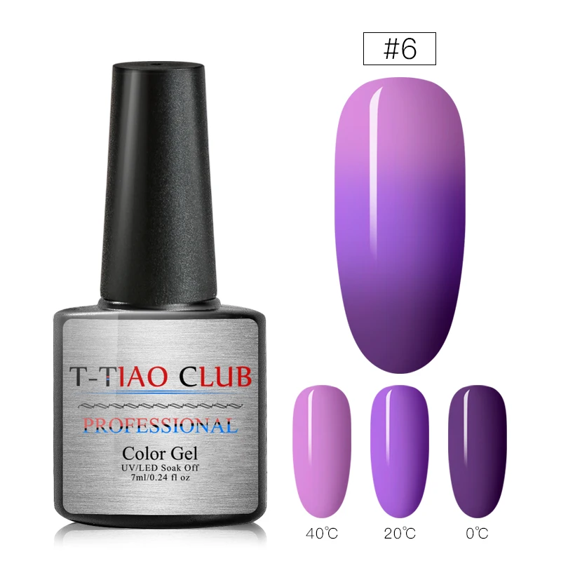 T-TIAO CLUB Thermal Glitter Gel Nail Polish Holographic Temperature Color-changing Varnish Semi Permanent Nail Art Gel Lacquer - Цвет: H557