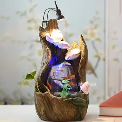 Украшение для помещений аквариумная настольная маленькая стеклянная Рыбная чаша креативная характеристика воды фонтан лотоса Рыбная