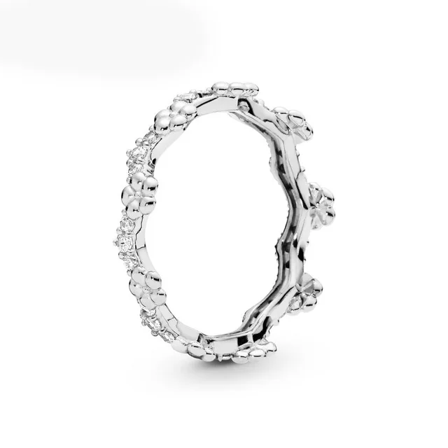 

100% 925 Sterling Silver New 2019 Spring 197924CZ Flower Crown Ring Free Shipping