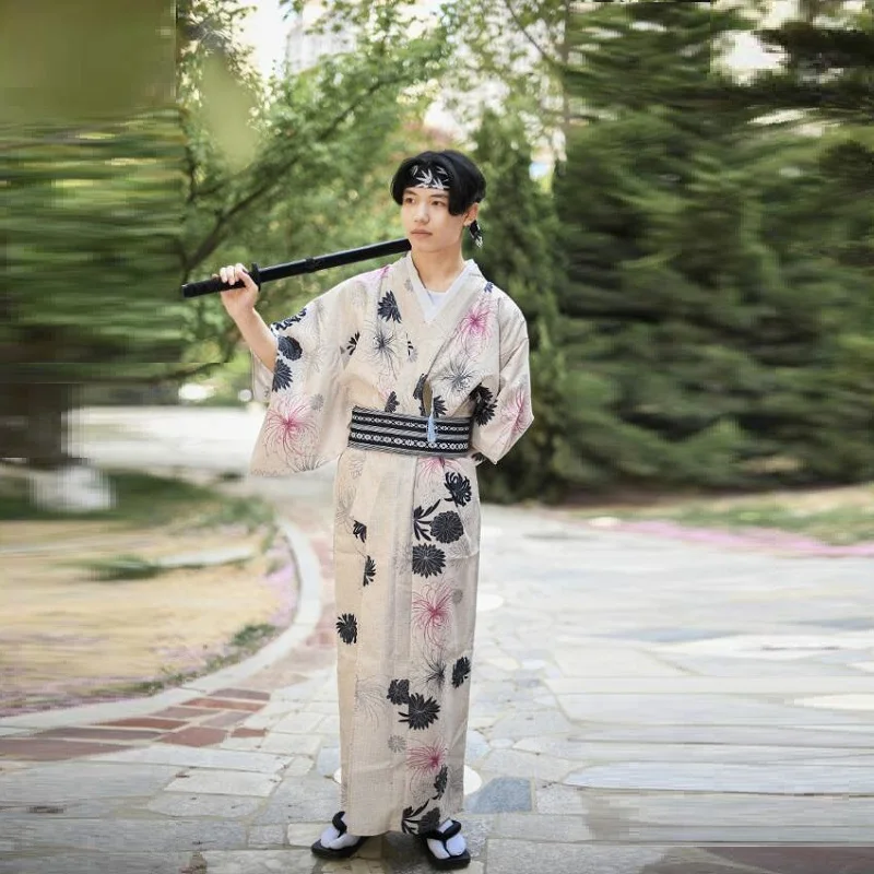 Costume Japanese Kimono Man Samurai Cosplay Karate Kimono Japones Yukata Haori Men Traditional Japanese Mens Clothing FF2605