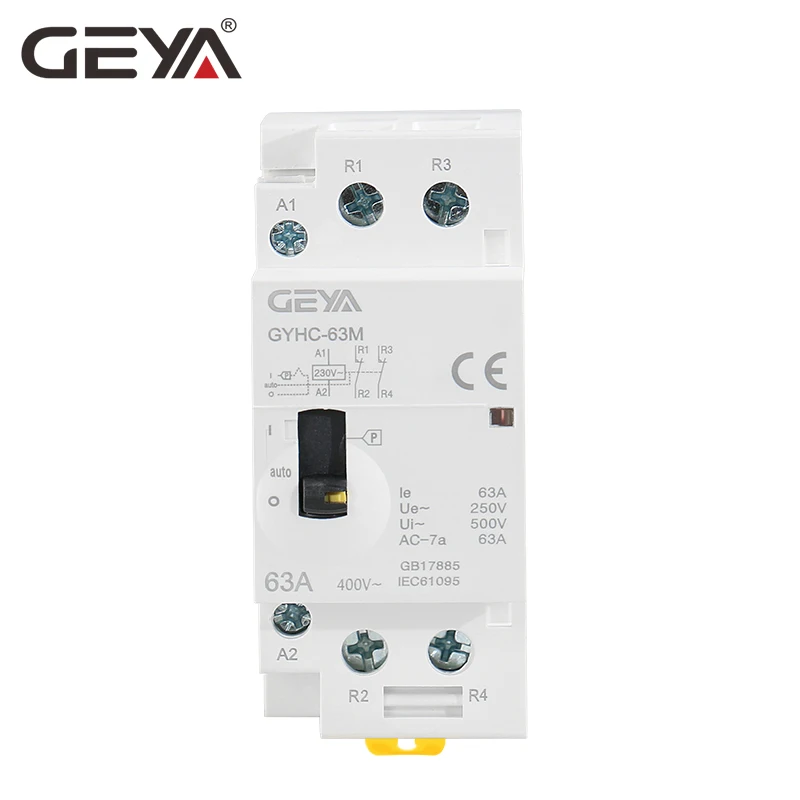 Бытовой модульный DIN рейка GEYA GYHC 2P 40A 63a 2NO или 2NC контактор переменного тока 230 В в с