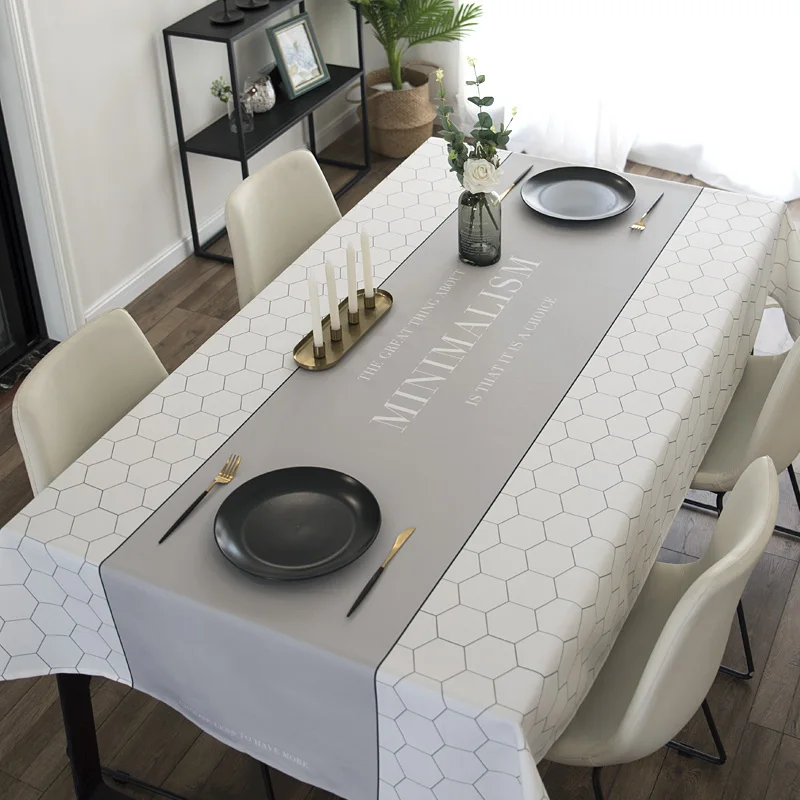 

Waterproof Tablecloth Oilproof Table Cloth Thick Rectangular Wedding Dining Table Cover Cotton linen Tea Table Cloth