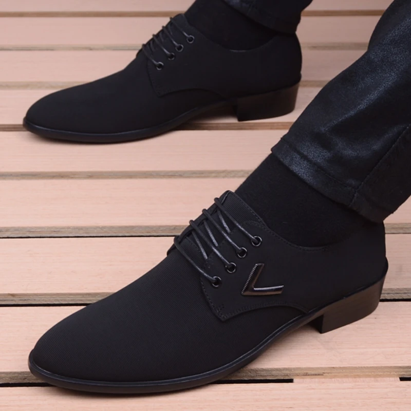 Zapatos de vestir de tela vaquera Hombre, calzado Formal de tela italiana con cordones, Oxford, Social, a la moda, novedad de 2020 _ - AliExpress Mobile