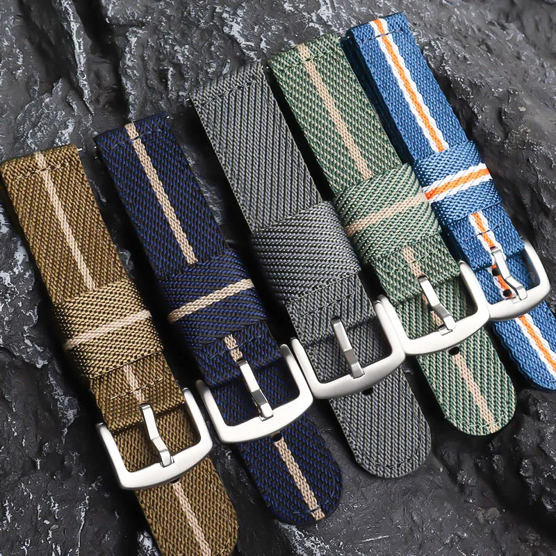 

18mm 20mm 22mm 24mmWoven Nylon Strap Stainless Steel Buckle Quick Release Men Replacement Bracelet Wrist Band Watch Accessories