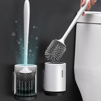 

Rubber Head Holder Cleaning Brush Toilet Bowl Brush Wall Hanging Household Floor Bathroom Accessories Clean Wash Supplies