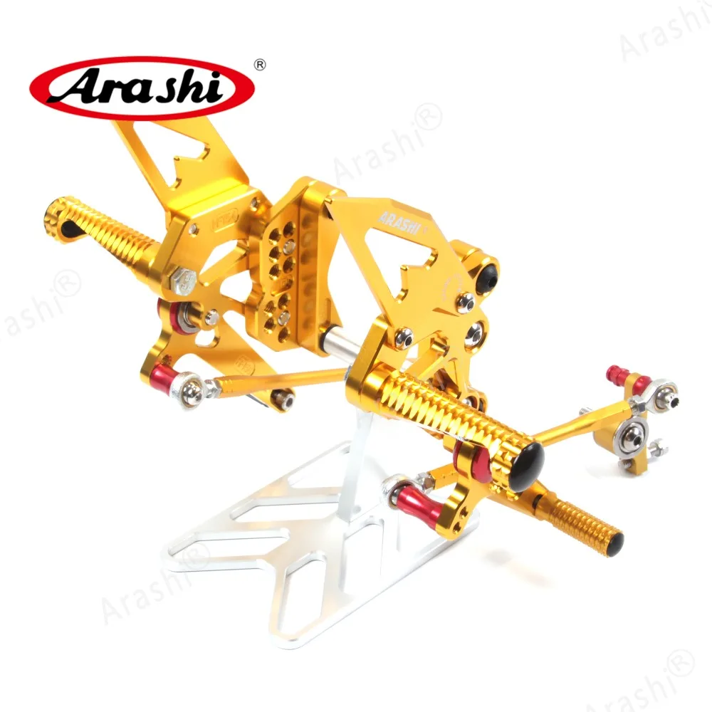 Араши Rearset для поездок на мотоцикле DUCATI 848 848EVO 2011-2013 ЧПУ Регулируемые подножки подножка мотоциклиста 2012 1098 1098S 2007-2008 золото
