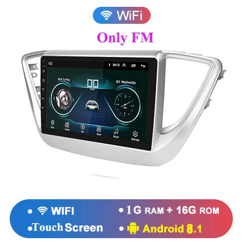 2G+ 16G Android 9,0 автомобильный радио мультимедиа аудио плеер gps навигация 3g wifi ips DSP для hyundai Solaris Verna 2din - Цвет: 1GB