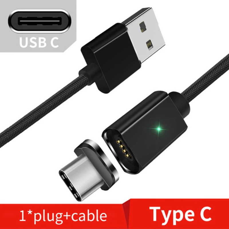 Black Type c Cable Essager Магнитный Micro Тип usb c кабель для передачи данных для iPhone 11 XR 7 IPad Xiaomi 9 Redmi Note 7 Быстрый зарядный кабель мобильного телефона код данных - Цвет: Black Type c Cable