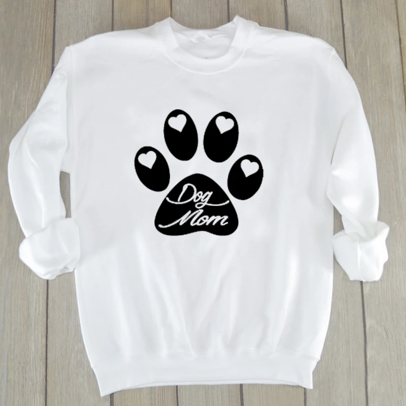 Kawaii Dog Mom хлопковая модная Женская толстовка с длинным рукавом Mama Топ рубашка пуловер с круглым вырезом Женская одежда для мамы Прямая поставка