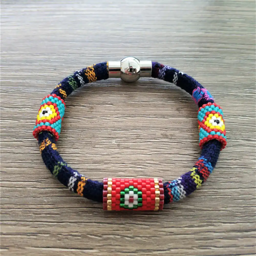 Go2boho браслет с эмалевой плиткой, браслеты, Boho Chic MIYUKI, ювелирные изделия, радужные браслеты, Mujer Moda, Женские Ювелирные изделия с кисточкой ручной работы