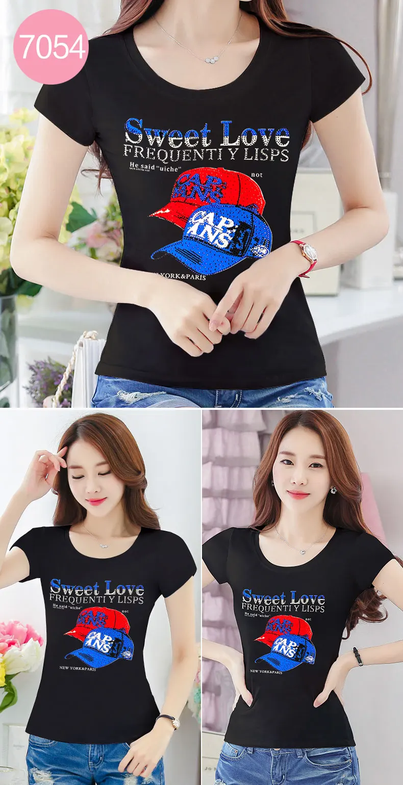 XXXXL 4XL женские Стразы бусинки футболки с короткими рукавами для женщин со стразами топы белого цвета Бисер печать Летняя женская обувь хлопковые футболки
