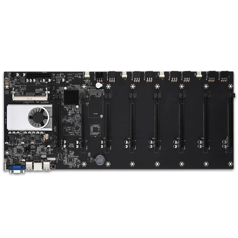 US $127.20 Onboard 1037U CPU HM77 Chipset VGA HDMI 8GPU Bitcoin motherboards for miner PCIE 16X Mining BTC Motherboard 77UA