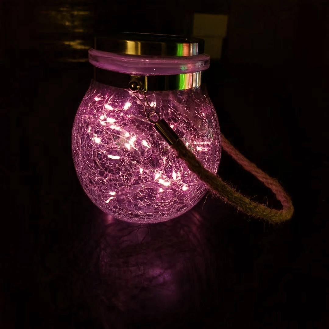 Светодиодный Сказочный светильник на солнечной батарее Mason Jar светильник s для наружного Патио вечерние свадебные садовые украшения для двора светодиодный лампы - Испускаемый цвет: Pink