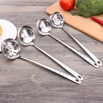 

1Pc Colander Soup Spoon Shell Filter Stainless Steel Long Handle Strainer Dessert Skimmer Porridge Spoon Cooking Tool Dinnerware