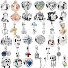 Специальный Микки поезд Любовь Корона автомобиль Ловец снов Шарм для браслета Pandora браслет ожерелье женские DIY ювелирные аксессуары