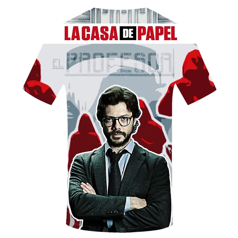 Movie Money Heist The House of Papel Футболка мужская забавная футболка с 3D принтом из Берлина мужская одежда летние топы футболки