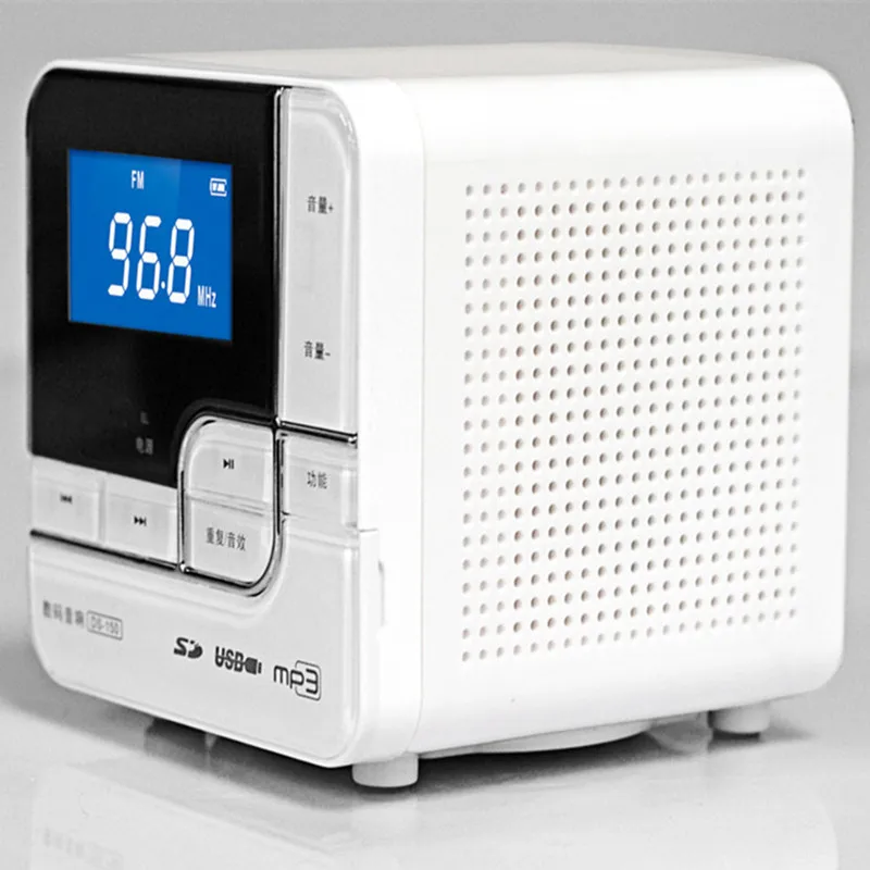 Портативный u-диск SD карта MP3 музыкальный плеер внешний звук стерео радио 3 динамик светодиодный экран Аудио вход зарядка настольные радиоприемники