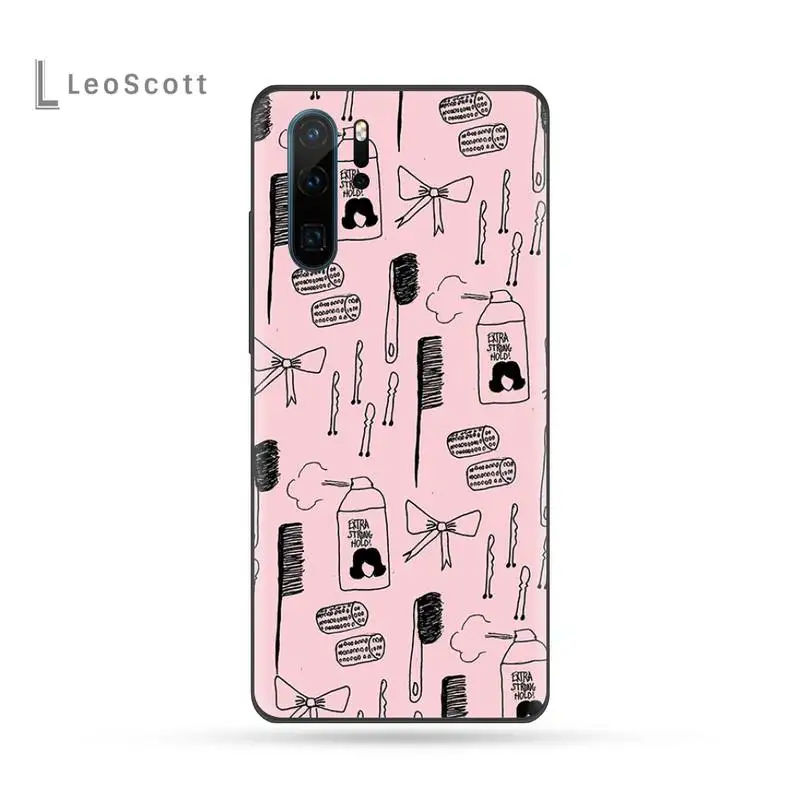 Стильный черный мягкий чехол из ТПУ для телефона Huawei P9 P10 P20 P30 Lite 2016 2017 2019 plus pro P