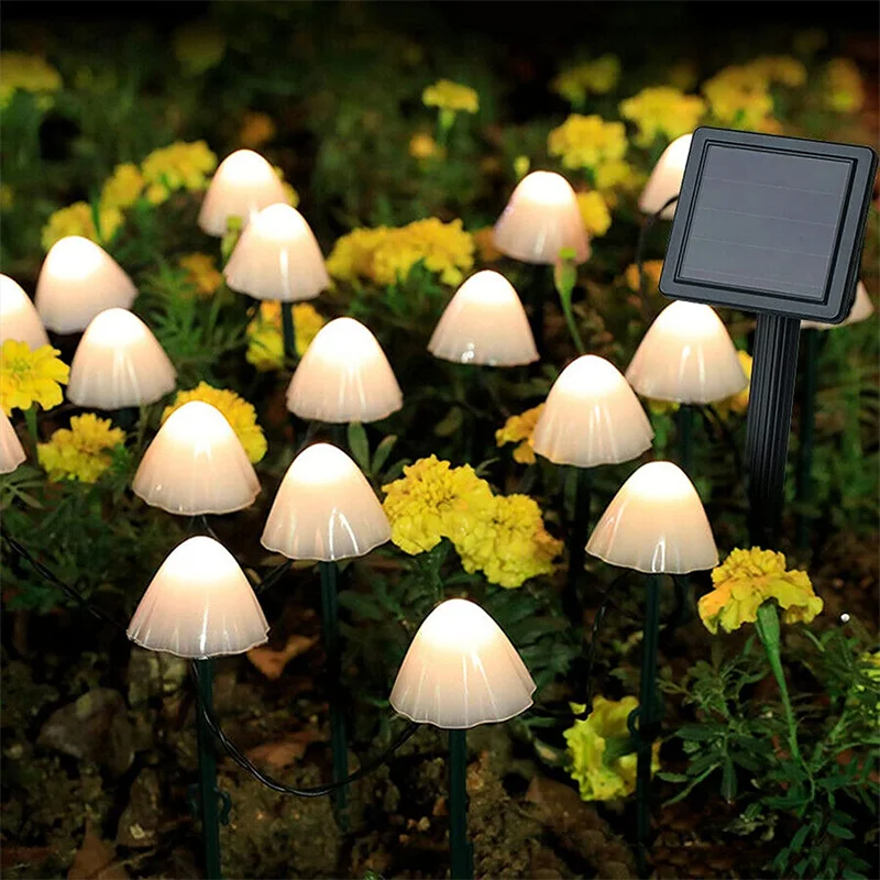 LED Solar String Light Outdoor IP65 Waterproof Mushroom Lights Fairy Light Garland for Garden Patio Pathway Landscape Decoration solar lantern lights Solar Lamps