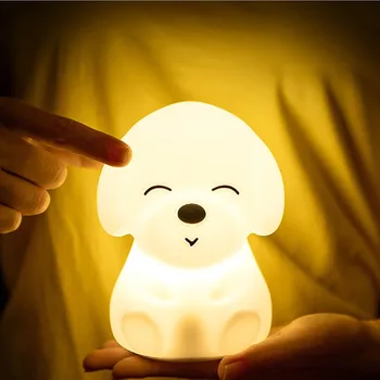 

Dog LED Night Light Touch Sensor Rmote Control 16 Colors Dimmable USB Rechargeable Silicone Puppy Lamp for Children Kids WJ915