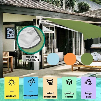 

Waterproof Sun Shelter Sunshade Protection Outdoor Canopy Garden Patio Pool Shade Sail Awning Camping Shade Cloth Large