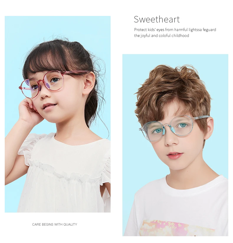 Round Anti Blue Light Glasses Children Silicone Soft Frame Goggles Plain Eyeglasses For Kids Boys Girls Frames Transparent UV400 (1)