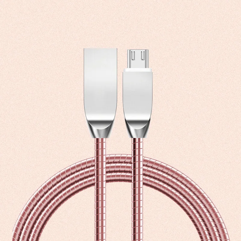 1 м Micro USB кабель для быстрой зарядки Microusb для samsung S7 Xiaomi Redmi Note 5 Pro Android, зарядное устройство для мобильного телефона, шнур для передачи данных - Цвет: Rose Gold