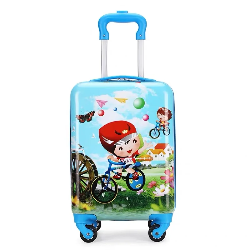 18,5 дюймов детский мультяшный чемодан на колесиках, детская тележка на колесиках для багажа компьютера, для девочек, чемодан для путешествий, милый багаж для детей - Цвет: Cartoon Suitcase