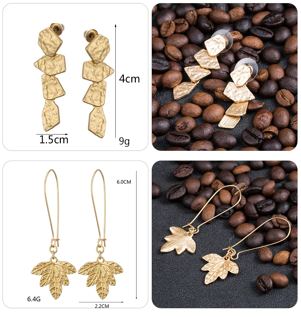 Boho Ethnic Large Golden Luxury Dangle Drop Earrings Hanging for Women Female Fashion 2019 Jewelry Wedding Earrings for Brides