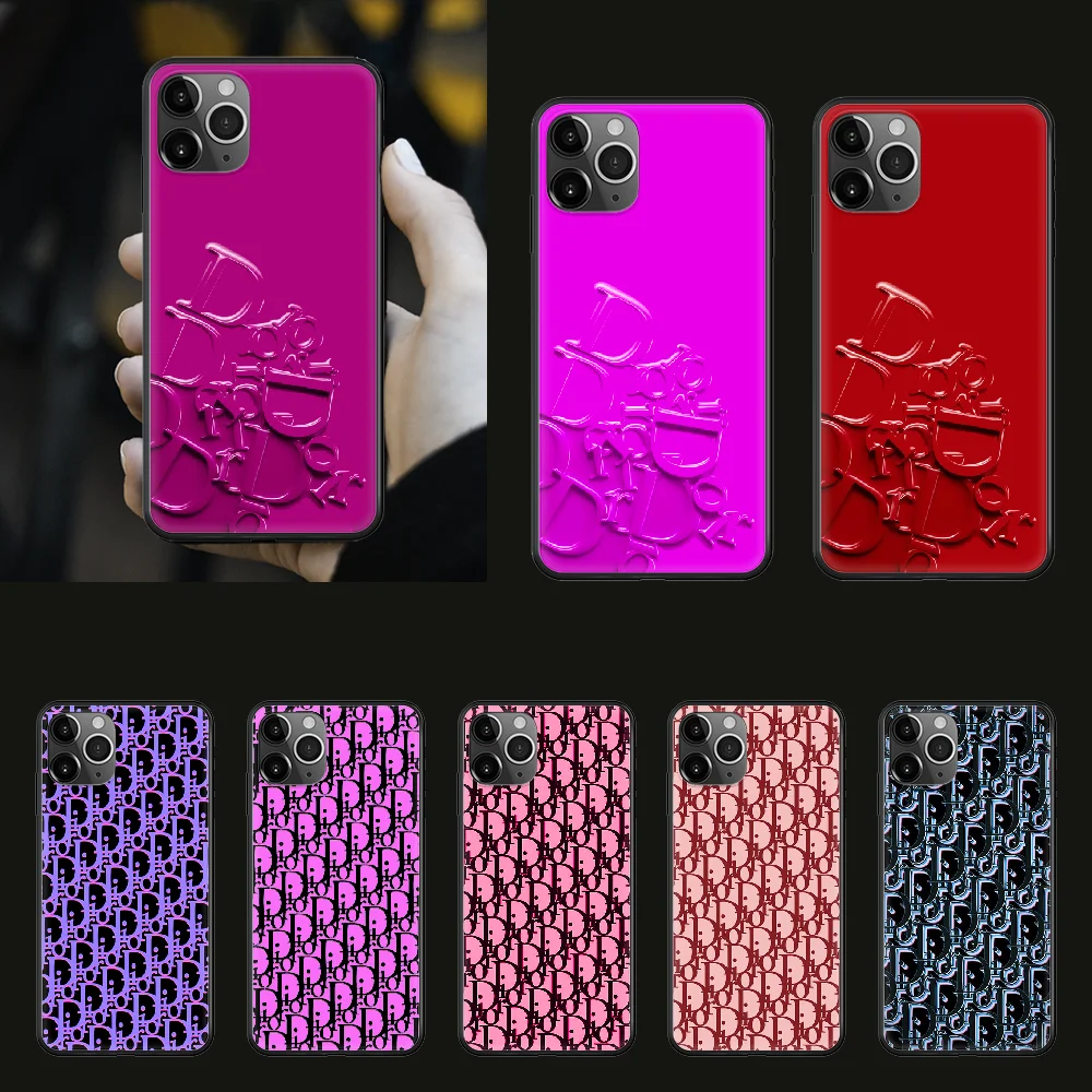 

French fashion brand Phone Case cover For iphone 5 5S 6 6S PLUS 7 8 12 mini X XR XS 11 PRO SE 2020 MAX black bumper fashion