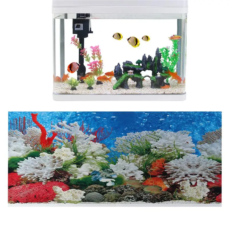 

42cm Aquarium Fish Tank Background Sticker Adhesive Wallpaper Backdrop Image Decor Decorative Picture For Aquarium Fish Tank