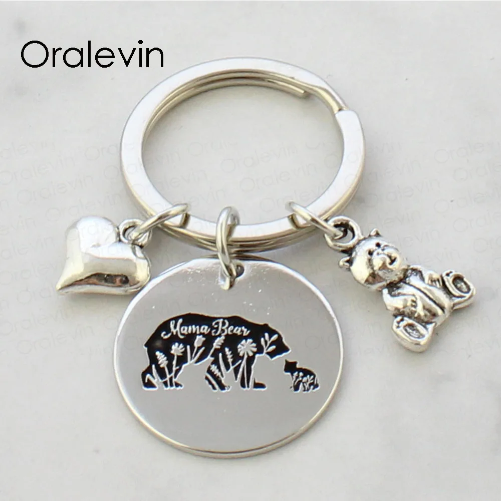 

Mama bear Family Inspirational Engraved Necklace Charm Round Pendant Chain Necklace Jewelry Mother Gift,10PCS/LOT,#LN2462
