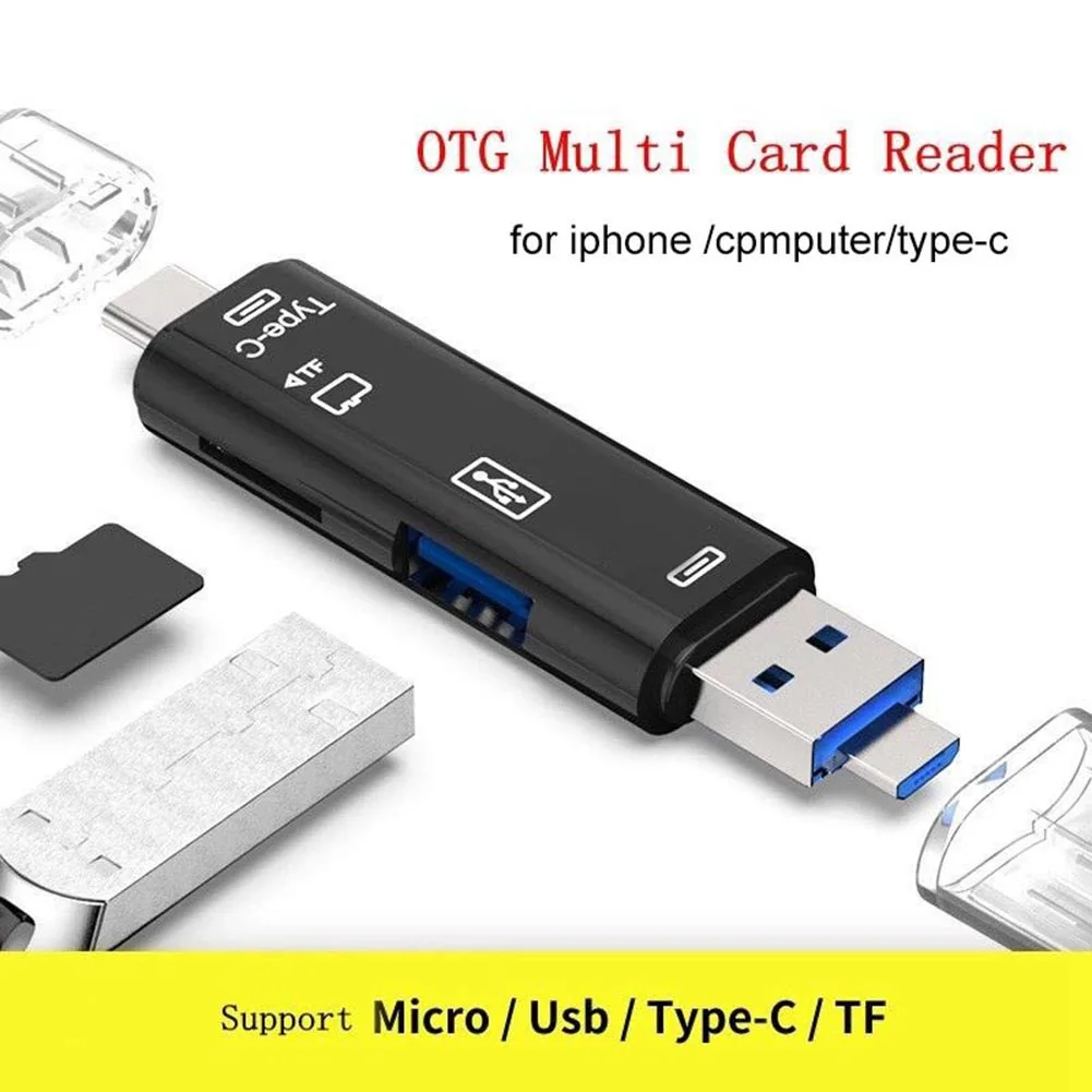5 в 1 USB 3,0 type-C Micro OTG кардридер Универсальный OTG TF/SD кардридер телефон удлинитель-переходник Micro USB OTG адаптер