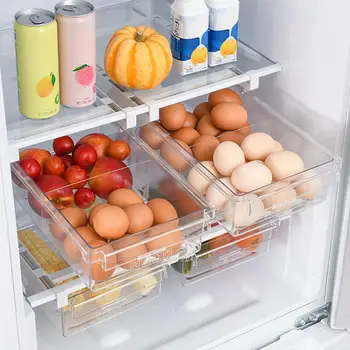 

Convenient Plastic Clear Fridge Drawer Basket Under Shelf Kitchen tool Fruit Storage Box Organizer Корзина для хранения