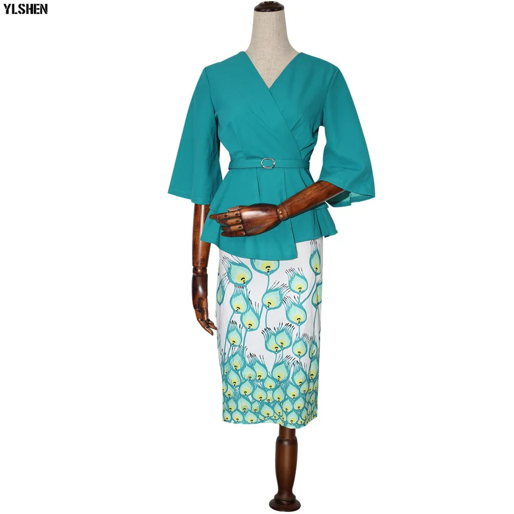 New Style African Dresses for Women Dashiki Print African Skirt Clothes Ankara Dress Bazin Rich Robe Boubou Africaine Femme 2019 04
