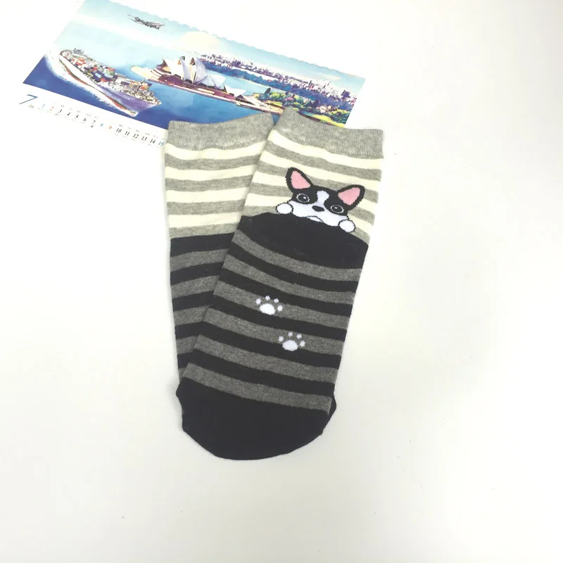 Женские Носки с рисунком собаки из мультфильма; теплые хлопковые Забавные милые носки Kawaii; носки в японском стиле Харадзюку; уличная одежда; Модные Повседневные носки; Skarpetki - Цвет: 6