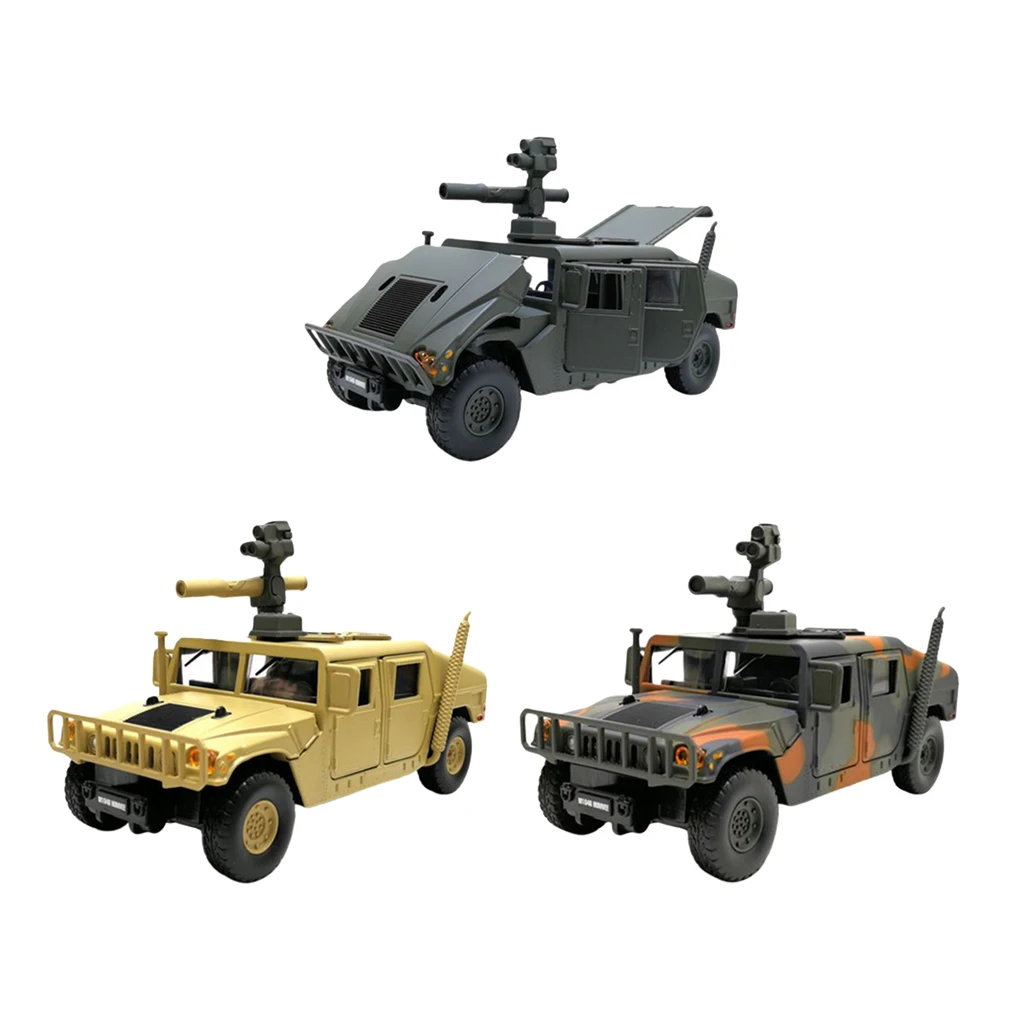 1:32 Scale Military Truck Toy Alloy Diecast Car Model Pull Back with Sound Light Collectional Home Desk Decoration