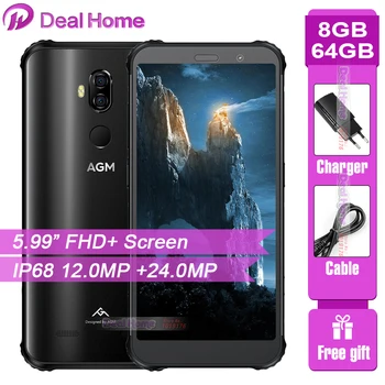 Перейти на Алиэкспресс и купить AGM X3 IP68 JBL настроенные динамики смартфон 5,99 дюймэкран 4100mAh Android 8,1 NFC Беспроводное зарядное устройство AGM & JBL-Cobanding мобильный телефон