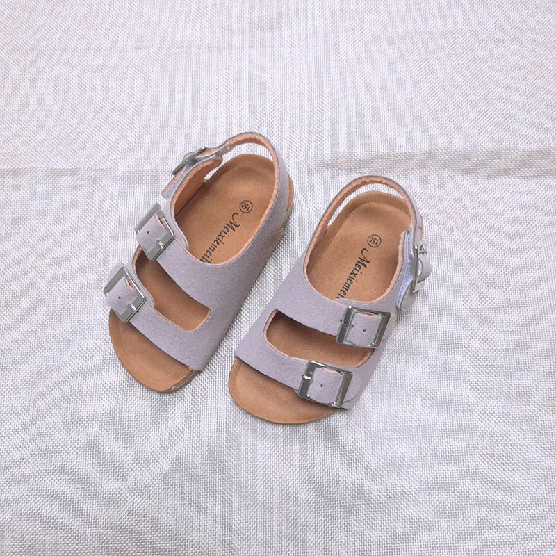

Children 2019 New Style Summer BOY'S Baby Girls Velcro Anti-slip Cork Sole Sandals