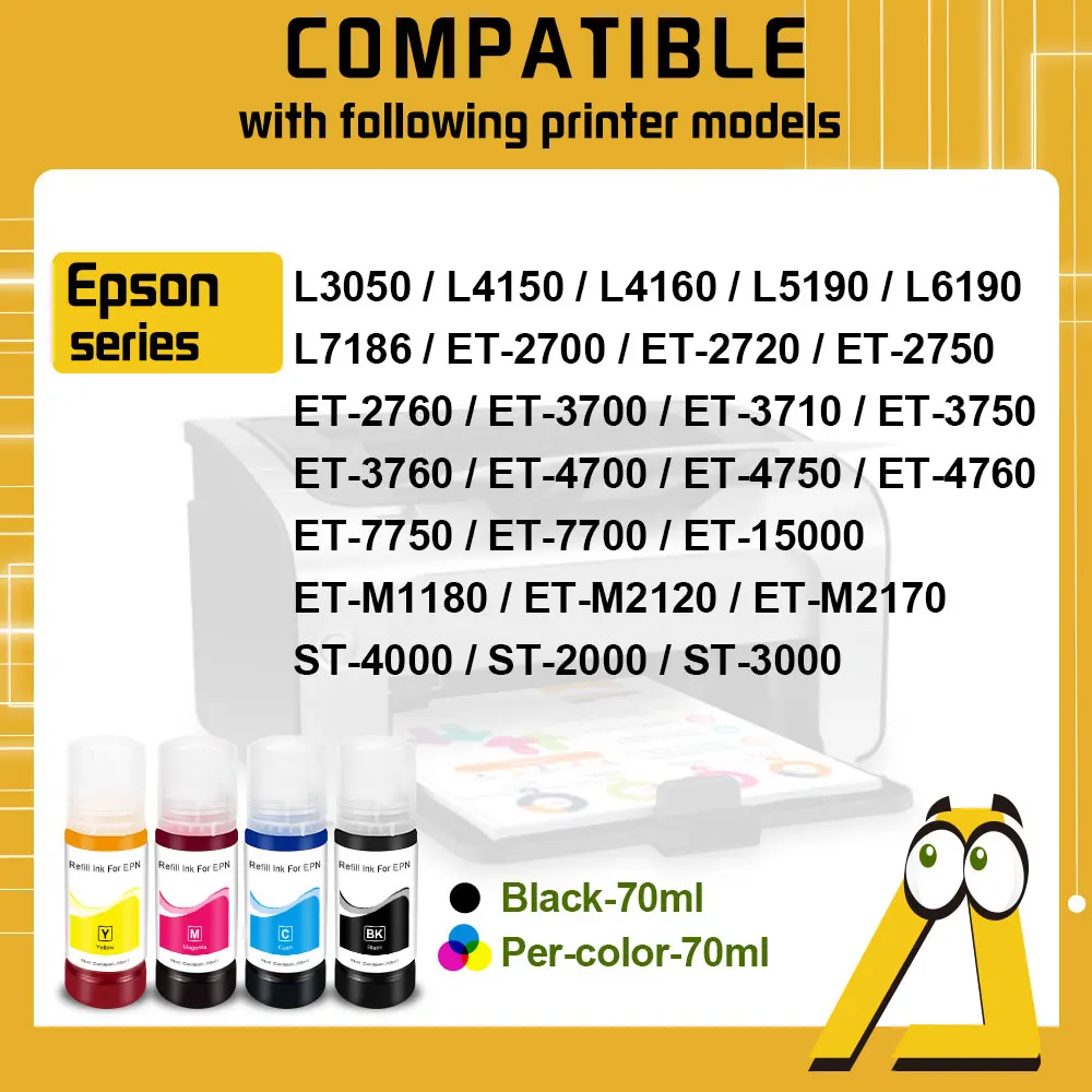 Universal Refill Dye Ink 104 502 504 001 For Epson EcoTank Compatible L301 L303 L313 L350 L351 L358 L455 L550 Printer tinta