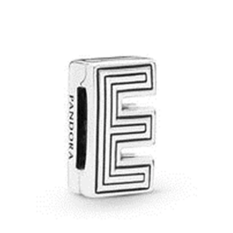 silver Прямая поставка DIY подходит Pandora талисманы браслет Алфавит буквы Шарм 925 пробы Серебро Бусина буква Изготовление ювелирных изделий - Цвет: silver