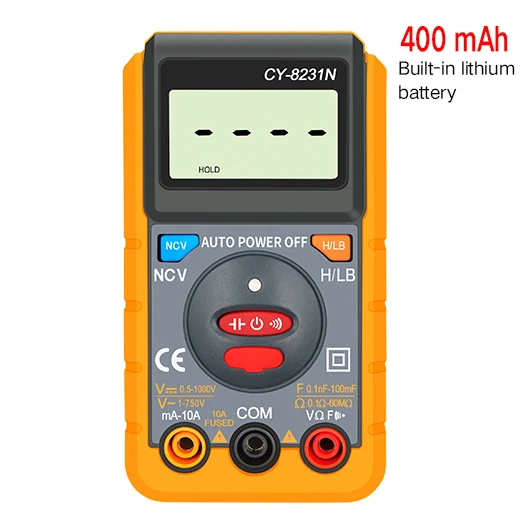 CY-8321N USB зарядка NCV умный ЖК-цифровой мультиметр электрический тастер инструменты фонари подсветка большой экран Напряжение Ток Ом метр - Цвет: CY-8321N