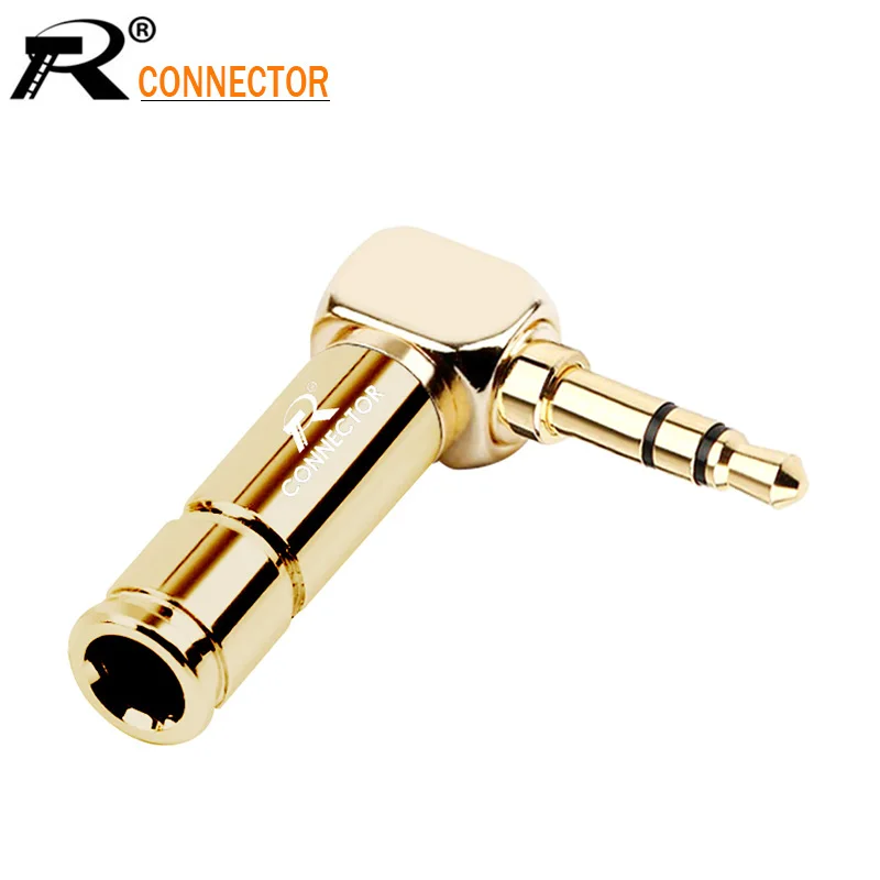 Jack 3.5mm Right Angle Earphone plug 3Pole Gold-plated Wire Connector Fit for 6mm Cable DIY Play 100pcs | Обустройство дома
