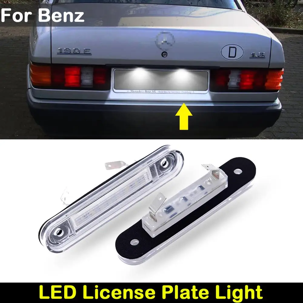 Pour Benz Classe E W124 190 W201 Classe C W202 Voiture Arrière blanc ÉCLAIRAGE DE PLAQUE D'IMMATRICULATION LED lampe à plaque d'immatriculation
