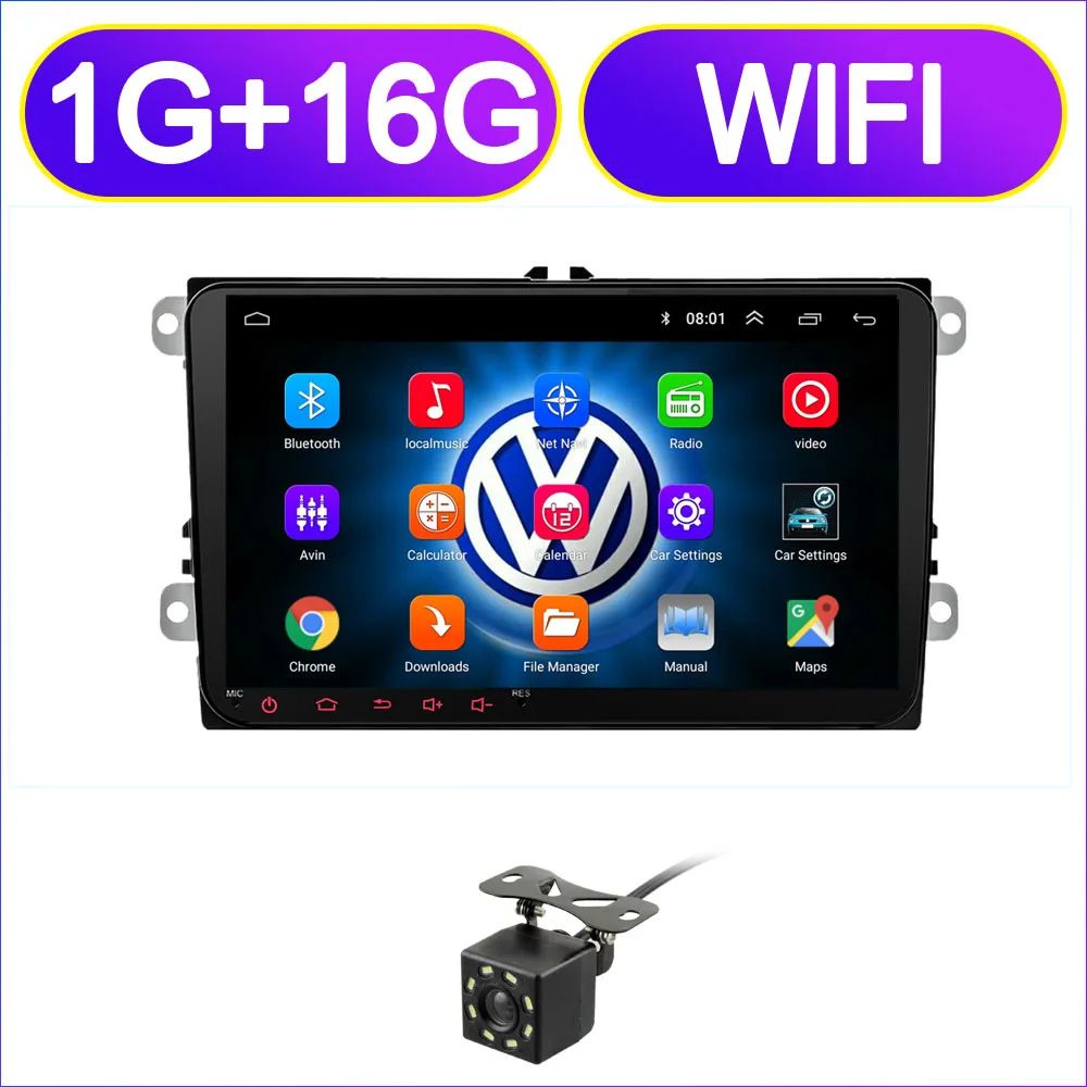 add camera " Android 8,1 автомобиль радио gps навигации для Volkswagen Skoda Octavia Golf 5 6 touran passat B6 Polo Tiguan Yeti Rapid мультимедиа - Цвет: add camera