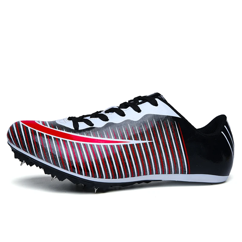 Спортивная обувь для мужчин, гоночные, математические, с шипами, кроссовки для бега, профессиональные, беговые, беговые, кроссовки, резиновая легкая спортивная обувь - Цвет: Black